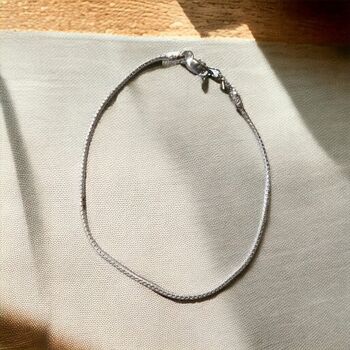 Pure Silver Slim Chain Silver Indian Payal Anklet, 4 of 4