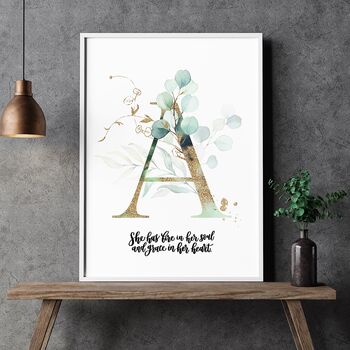 Personalised She Has Fire In Her Soul Eucalyptus Print, 5 of 5