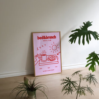 Bed And Brunch Social Club Illustration Wall Print, 6 of 8