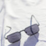 Black Nose Bridge Angular Rectangle Aviator Sunglasses, thumbnail 7 of 7