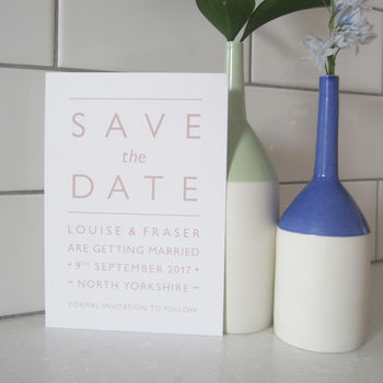 Modern Typography Wedding Save The Date Card, 7 of 12