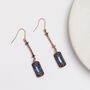 Antique Gold And Sapphire Blue Stone Drop Earrings, thumbnail 3 of 4