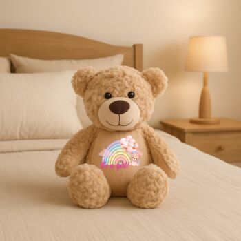 Personalised Pink Baby Rainbow Large Bear, 8 of 12