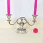 Antique Silver Plated Two Sconce Candelabra, thumbnail 2 of 8