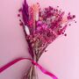 Cerise Dried Flower Arrangement With Babies Breath And Pampas, thumbnail 2 of 6