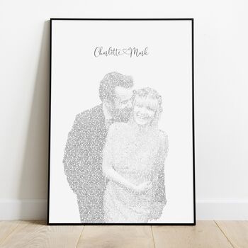 Personalised Song Lyrics Portrait – Custom Couple Gift, 7 of 9