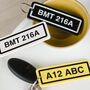 Personalised Car Number Plate Leather Keyring, thumbnail 2 of 3