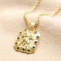 Crystal Square Zodiac Pendant Necklace In Gold Plating, thumbnail 3 of 12