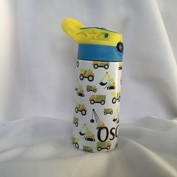 Construction Vehicle Personalised Kids Water Bottle, 8 of 8
