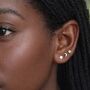Sterling Silver Mismatched Moon And Star Stud Earrings – 5mm, thumbnail 5 of 6
