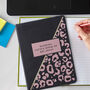 Leopard Print Black Hardback Notebook For Her, thumbnail 3 of 4