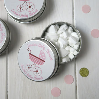 15 Personalised Baby Shower Favour Tins, 2 of 5