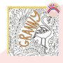 Colour And Send 'Granny' Flamingo Card, thumbnail 1 of 2