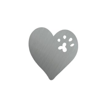 Cat Paw Print Heart Steel Garden Sculpture, 2 of 3