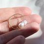 Freshwater Pearl Adjustable Geometric Ring, thumbnail 6 of 7