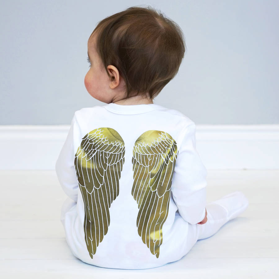 Angel Wings Baby Sleepsuit By Sparks And Daughters | notonthehighstreet.com