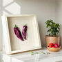 Hand Sculpted Ceramic Kitchen Wall Art: Purple Peppers, thumbnail 2 of 7