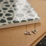 Geometric Triangle Stud Earrings Sterling Silver, thumbnail 3 of 6