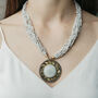 Black Multistrand Pearl Large Enamel Pendant Necklace, thumbnail 3 of 10