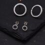 Sterling Silver Open Circle Stud Earrings With Cz, thumbnail 2 of 12