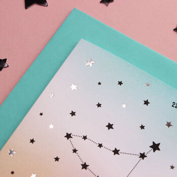Capricorn Star Sign Constellation Birthday Card, 6 of 7