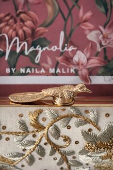 Austin | Ivory And Gold Zardozi Bridal Clutch Bag, 7 of 7