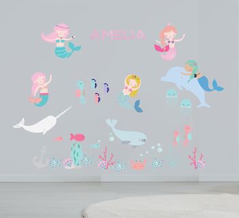 Mermaids Fabric Wall Stickers, 2 of 4