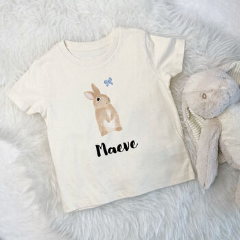 Kids Personalised Illustrated Bunny T Shirt, 4 of 6