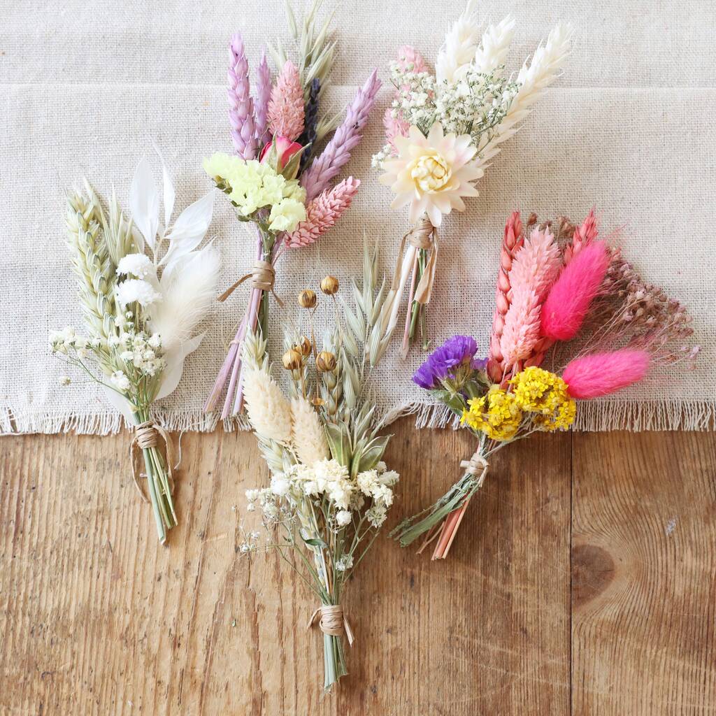 Natural Dried Flower Buttonhole By Lisa Angel 