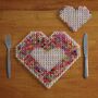 Love Heart Beaded Placemat And Coaster Set, thumbnail 1 of 9