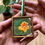 Nasturtium Hand Embroidered Framed Keepsake, thumbnail 4 of 6