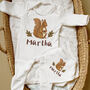 Personalised Red Squirrel Babygrow, thumbnail 2 of 3