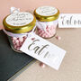 Personalised Wedding Favour Sweet Jars With Pink Candy, thumbnail 2 of 6