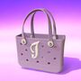 Trendy Croc Style Tote Bags, Free Personalised Name Initial Bag Charm, thumbnail 4 of 12