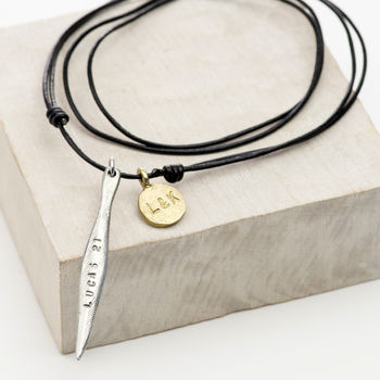 Personalised Long Spear Mixed Metal Necklace, 3 of 5