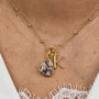18k Gold Vermeil Plated Opal Initial Necklace, thumbnail 2 of 8