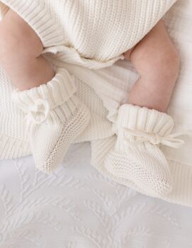 3pcs Embroidered Personalised Romper, Hat And Bootie Set, Perfect Baby Gift, 6 of 8