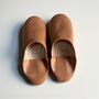 Handmade Moroccan Tan Leather Babouche Slippers, thumbnail 4 of 4