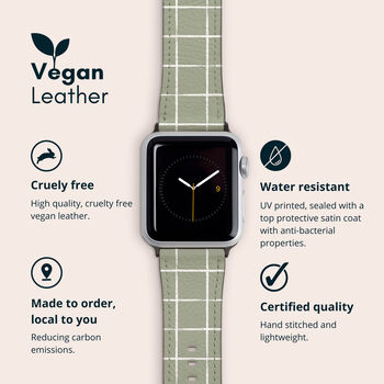 Chalk Grid Vegan Leather Apple Watch Band, 2 of 6