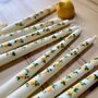 Ivory Hand Painted Lemon Taper Candle, thumbnail 3 of 9