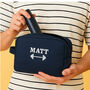 Personalised Navy Gym Wash Bag – Father’s Day Gift, thumbnail 1 of 4