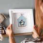 Layered Carousel Christening Print In A Box Frame, thumbnail 1 of 3