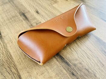 Personalised Tan Leather Sunglasses Case, 12 of 12
