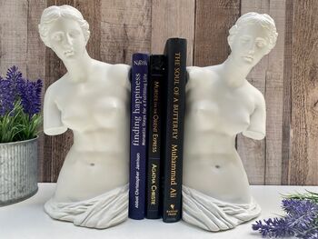 Pair Of Venus White Bookends Heavy Book Holders Gift, 3 of 9