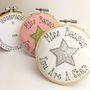 Personalised Embroidered Star Teacher Hoop Card, thumbnail 1 of 5