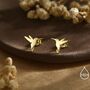 Hummingbird Stud Earrings In Sterling Silver, thumbnail 7 of 10