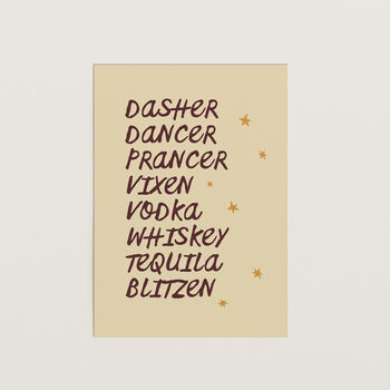 Reindeer Drinks Christmas Print, 3 of 9