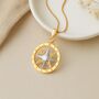 Personalised 9ct Gold Compass Pendant – Two Tone Travel Keepsake, thumbnail 3 of 8