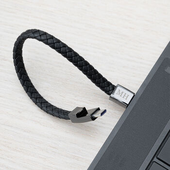 Personalised Men's Usb C To Usb A Charger Bracelet, 12 of 12