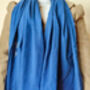 Nepali Cotton Scarf, Blue, Ethically Handmade, thumbnail 2 of 6